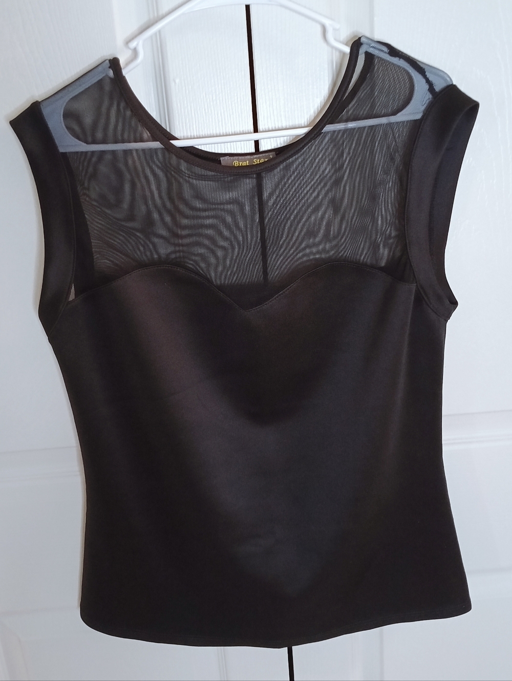 Brat‎ Star Black Sleeveless Mesh Yoke Camisole